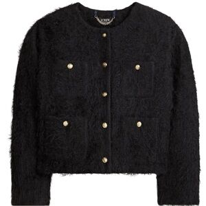 J.Crew Collection Lady Jacket in Black Brushed Wool Blend Size M (8-10) NWOT